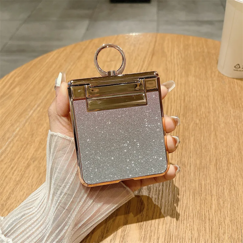 Compatible with vivo Xflip phone case, foldable screen, glitter belt, rhinestone hinge, 5G full-coverage anti-drop leather case