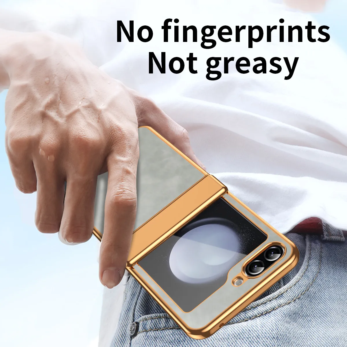 Compatible with Samsung Flip 7FE phone case, FLIP 6 foldable screen, light luxury pure color leather, thin and light drop-proof protective case