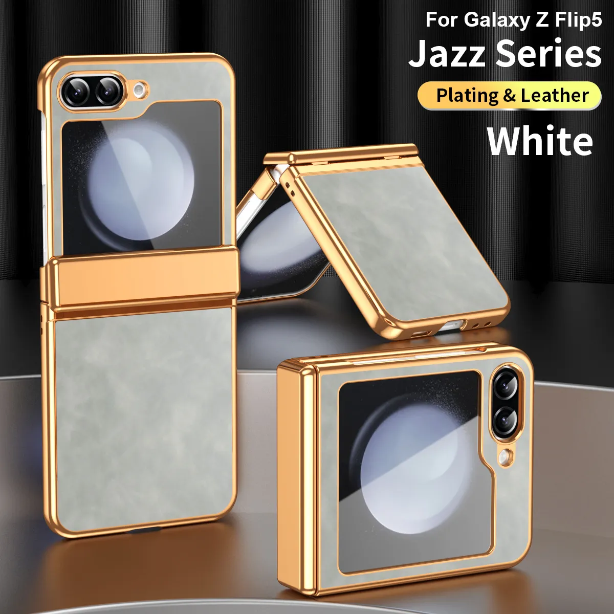 Compatible with Samsung Flip 7FE phone case, FLIP 6 foldable screen, light luxury pure color leather, thin and light drop-proof protective case
