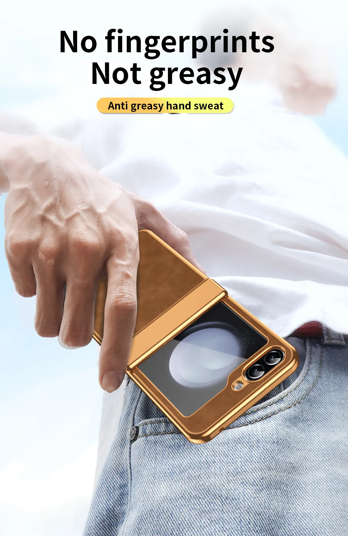 Compatible with Samsung Flip 7FE phone case, FLIP 6 foldable screen, light luxury pure color leather, thin and light drop-proof protective case