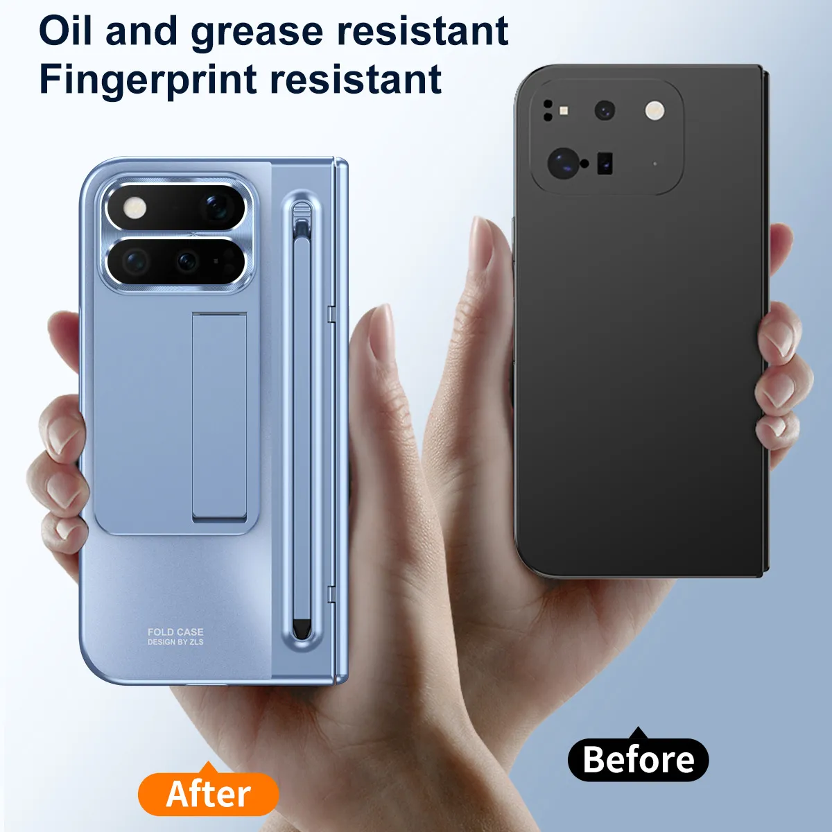 Compatible with Google Pixel 11 Pro phone case; Pixel 9 Pro folding electroplated hinge for full-coverage drop protection.