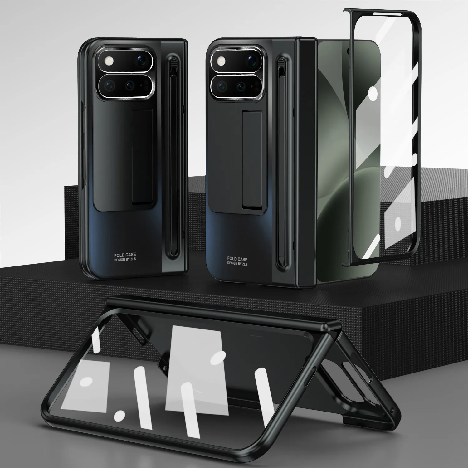 Compatible with Google Pixel 11 Pro phone case; Pixel 9 Pro folding electroplated hinge for full-coverage drop protection.
