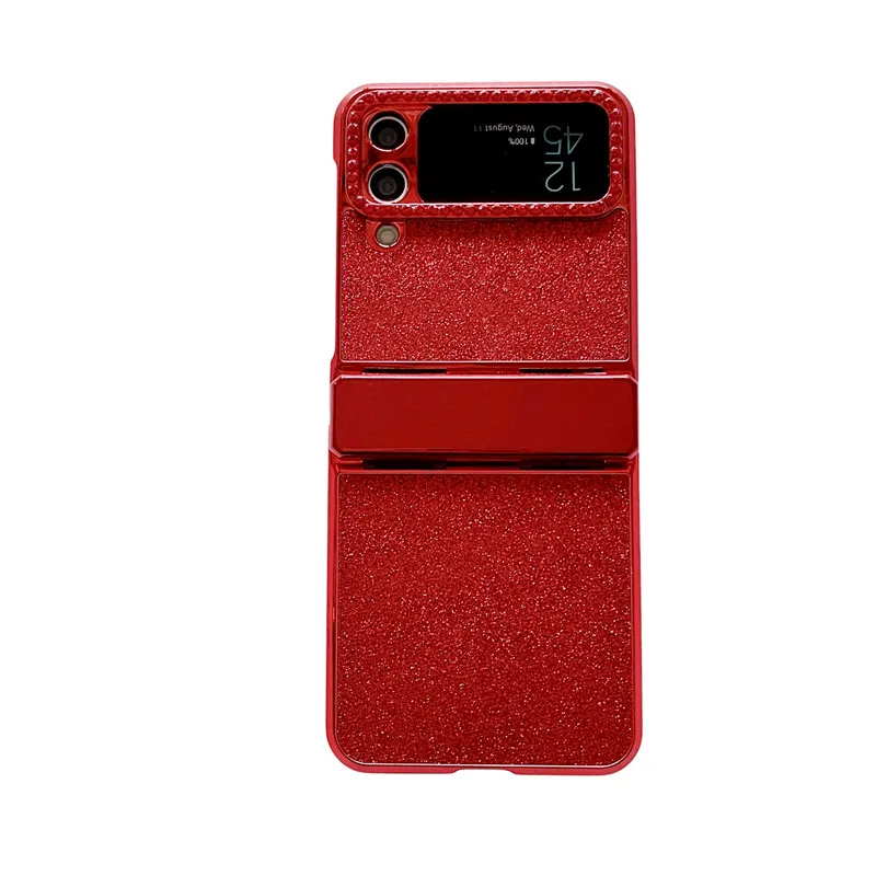 Compatible with Samsung ZFlip 4 phone case, ZFLIP3 foldable screen diamond leather hinge full-coverage drop-proof protective case
