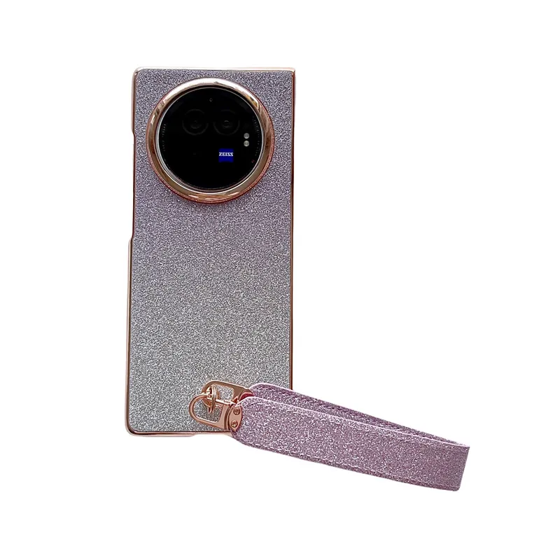 VIVO XFOLD3 phone case, xfold3pro folding glitter wrist strap, vegan leather, shockproof protective case.