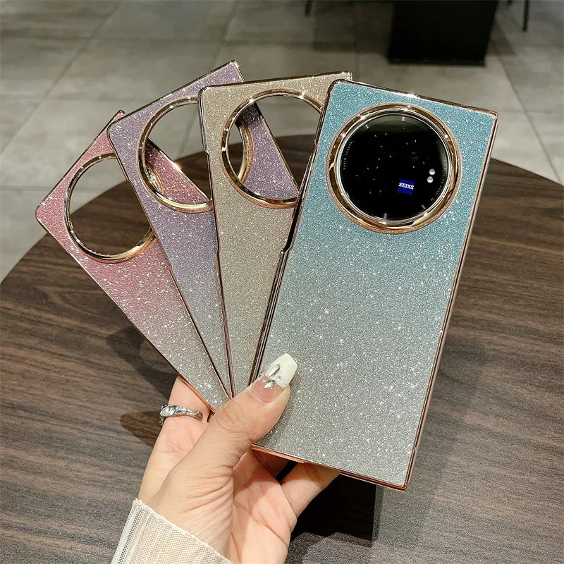 VIVO XFOLD3 phone case, xfold3pro folding glitter wrist strap, vegan leather, shockproof protective case.