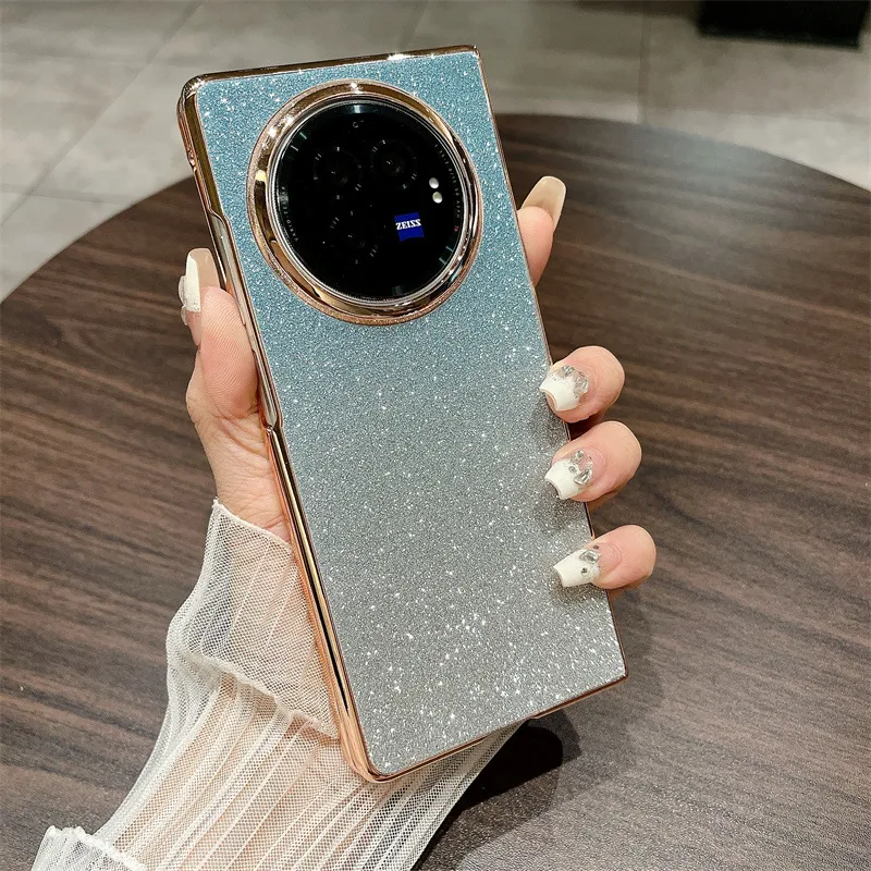 VIVO XFOLD3 phone case, xfold3pro folding glitter wrist strap, vegan leather, shockproof protective case.