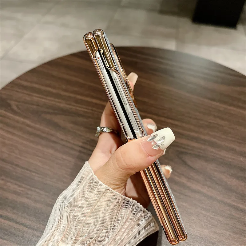 VIVO XFOLD3 phone case, xfold3pro folding glitter wrist strap, vegan leather, shockproof protective case.
