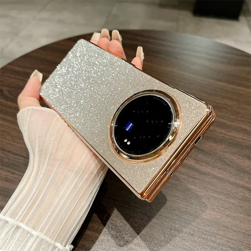 VIVO XFOLD3 phone case, xfold3pro folding glitter wrist strap, vegan leather, shockproof protective case.