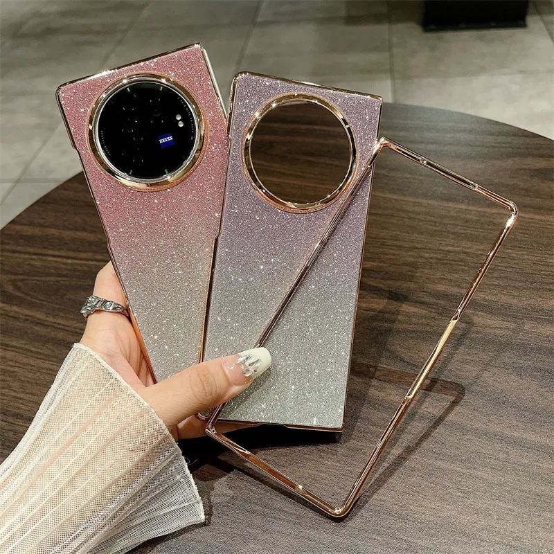VIVO XFOLD3 phone case, xfold3pro folding glitter wrist strap, vegan leather, shockproof protective case.