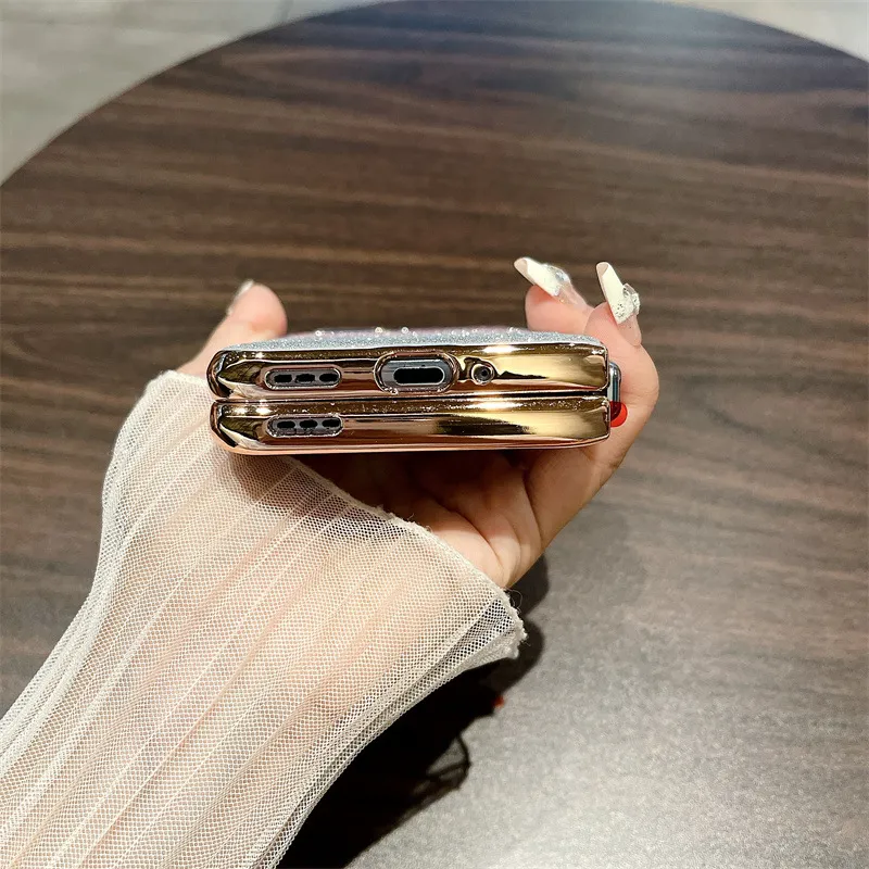 Compatible OPPO Find N phone case, foldable screen, FINDN handheld wrist strap, glitter stand, drop-proof protective case