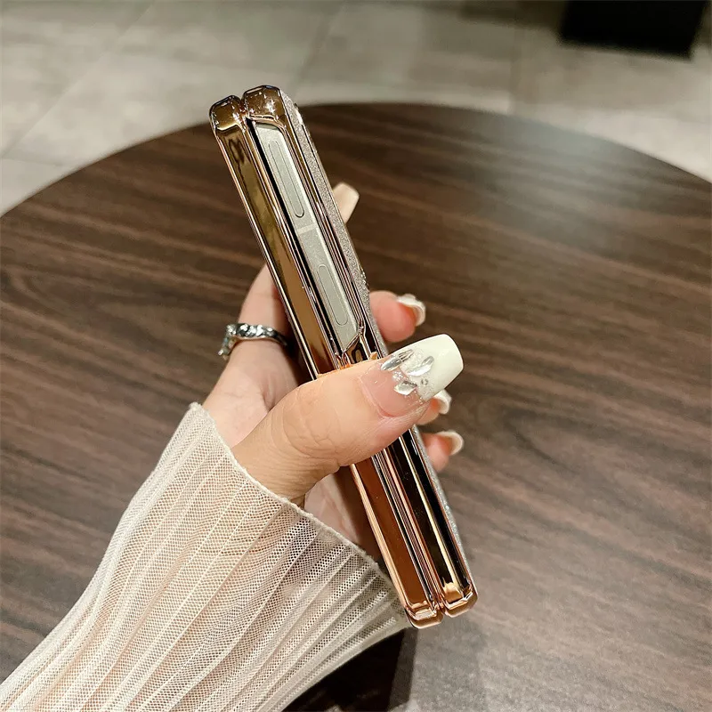 Compatible with OPPO Find N2 phone case, foldable screen, FINDN3 carrying wrist strap, glittery leather, drop-proof protective case
