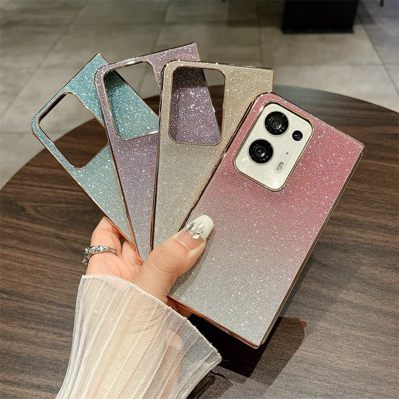 Compatible with OPPO Find N2 phone case, foldable screen, FINDN3 carrying wrist strap, glittery leather, drop-proof protective case
