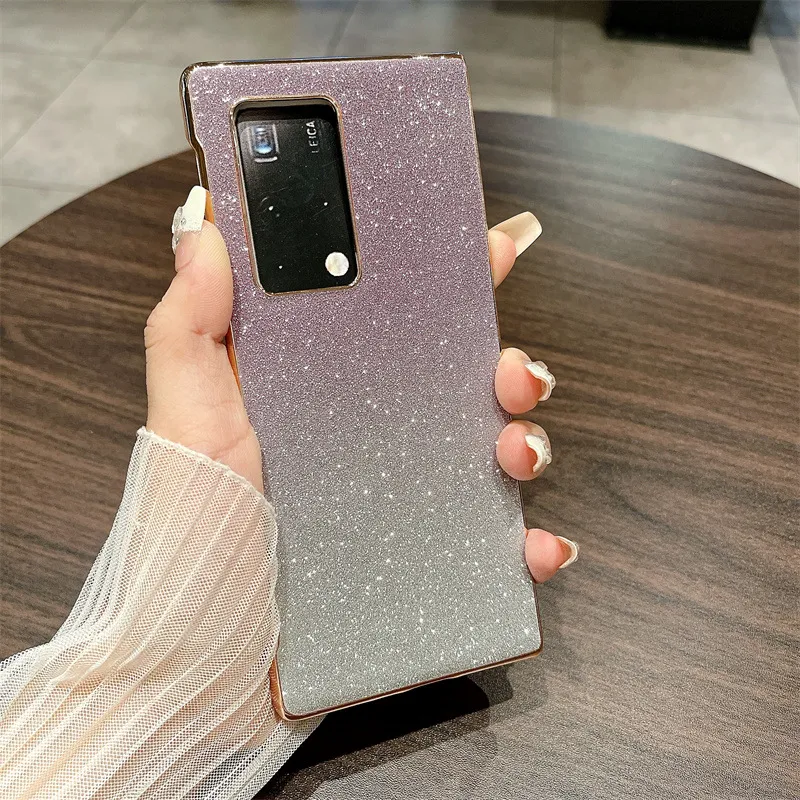 Compatible with Huawei Mate X2 phone case, foldable wrist strap, vegan leather, glitter, full coverage, shockproof protective case, 5G.