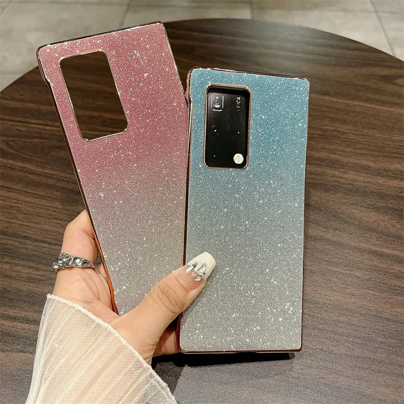 Compatible with Huawei Mate X2 phone case, foldable wrist strap, vegan leather, glitter, full coverage, shockproof protective case, 5G.
