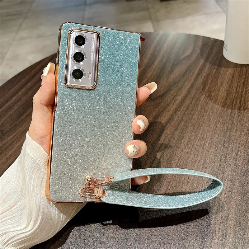 Honor MagicVS2 phone case, VS2 folding screen case, glittery carrying case with wrist strap, full-coverage drop-proof protective case.
