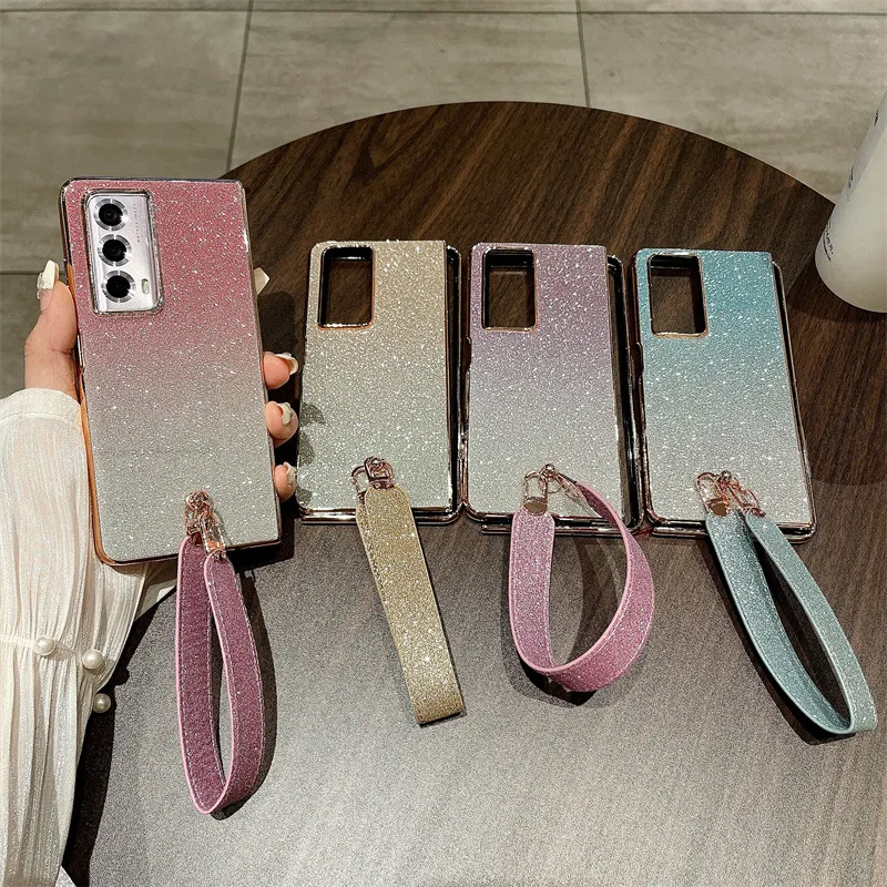 Honor MagicVS2 phone case, VS2 folding screen case, glittery carrying case with wrist strap, full-coverage drop-proof protective case.