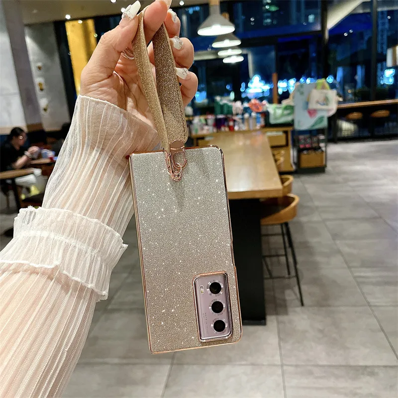 Honor MagicVS2 phone case, VS2 folding screen case, glittery carrying case with wrist strap, full-coverage drop-proof protective case.