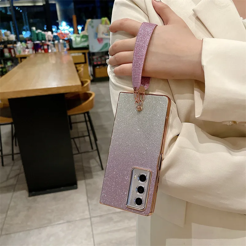 Honor MagicVS2 phone case, VS2 folding screen case, glittery carrying case with wrist strap, full-coverage drop-proof protective case.