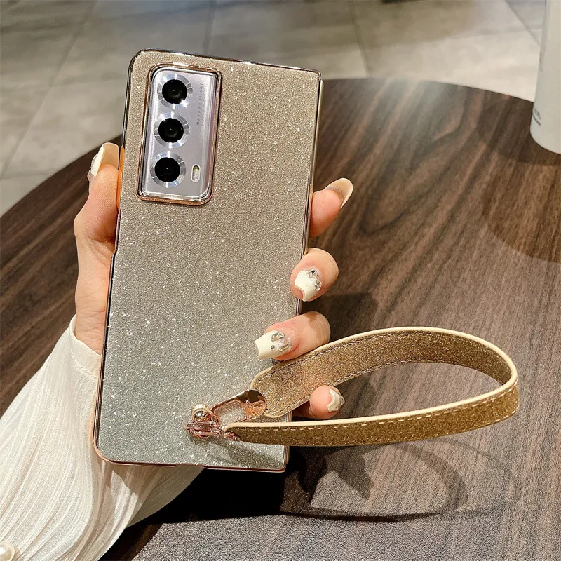 Honor MagicVS2 phone case, VS2 folding screen case, glittery carrying case with wrist strap, full-coverage drop-proof protective case.