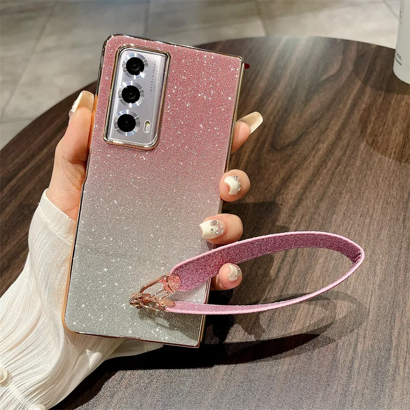 Honor MagicVS2 phone case, VS2 folding screen case, glittery carrying case with wrist strap, full-coverage drop-proof protective case.