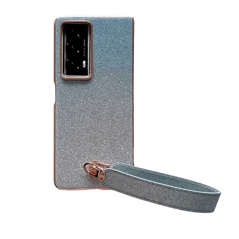 Honor MagicV2 phone case, glitter, ultra-thin foldable screen case, wrist strap, full-coverage drop-proof protective case.