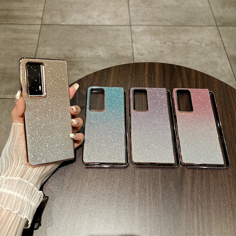 Honor MagicV2 phone case, glitter, ultra-thin foldable screen case, wrist strap, full-coverage drop-proof protective case.