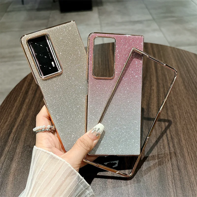 Honor MagicV2 phone case, glitter, ultra-thin foldable screen case, wrist strap, full-coverage drop-proof protective case.