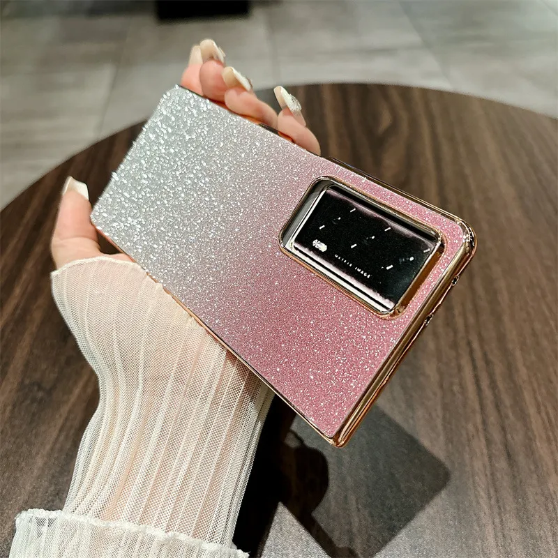 Honor MagicV2 phone case, glitter, ultra-thin foldable screen case, wrist strap, full-coverage drop-proof protective case.