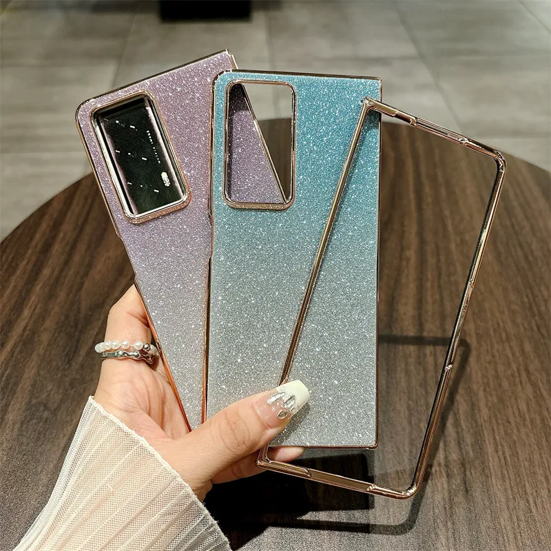 Honor MagicV2 phone case, glitter, ultra-thin foldable screen case, wrist strap, full-coverage drop-proof protective case.