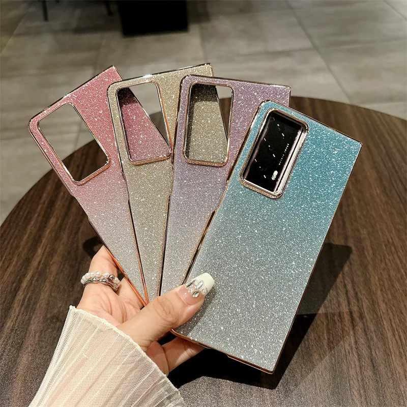 Honor MagicV2 phone case, glitter, ultra-thin foldable screen case, wrist strap, full-coverage drop-proof protective case.