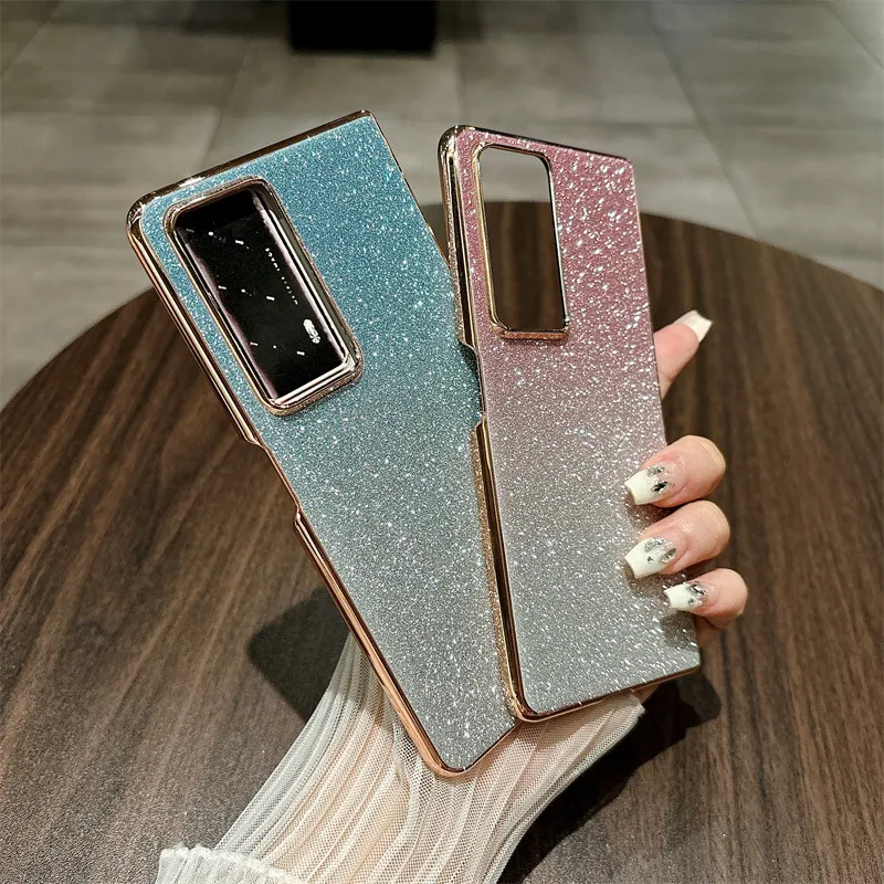 Honor MagicV2 phone case, glitter, ultra-thin foldable screen case, wrist strap, full-coverage drop-proof protective case.