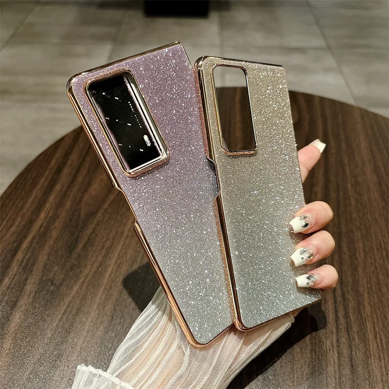 Honor MagicV2 phone case, glitter, ultra-thin foldable screen case, wrist strap, full-coverage drop-proof protective case.