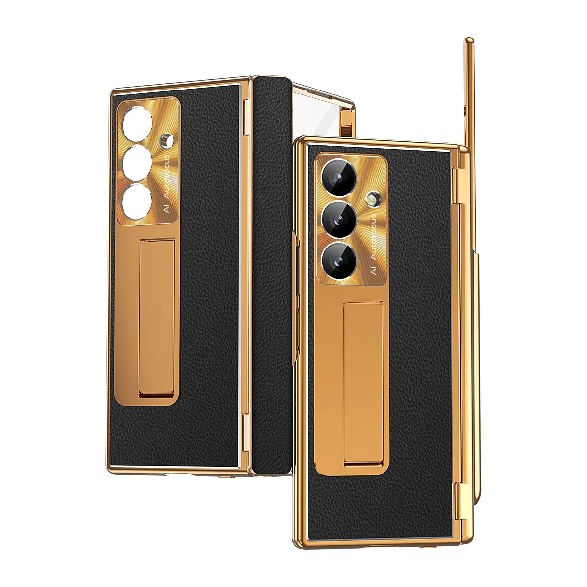 Compatible with Samsung Zfold 8 Ultra phone case, magnetic pen slot hinge, vegan leather, FOLD 8 folding shockproof protective case