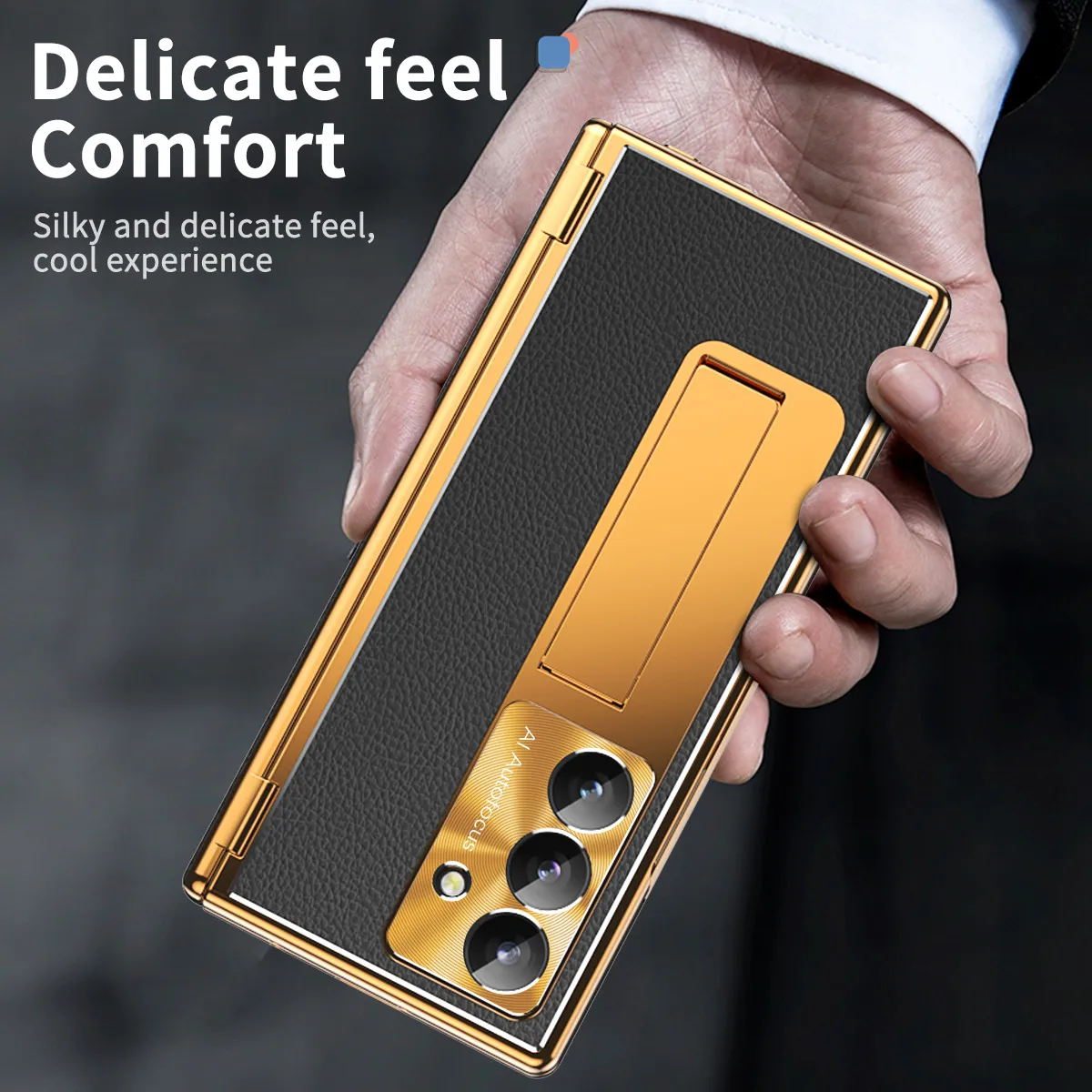 Compatible with Samsung Zfold 8 Ultra phone case, magnetic pen slot hinge, vegan leather, FOLD 8 folding shockproof protective case