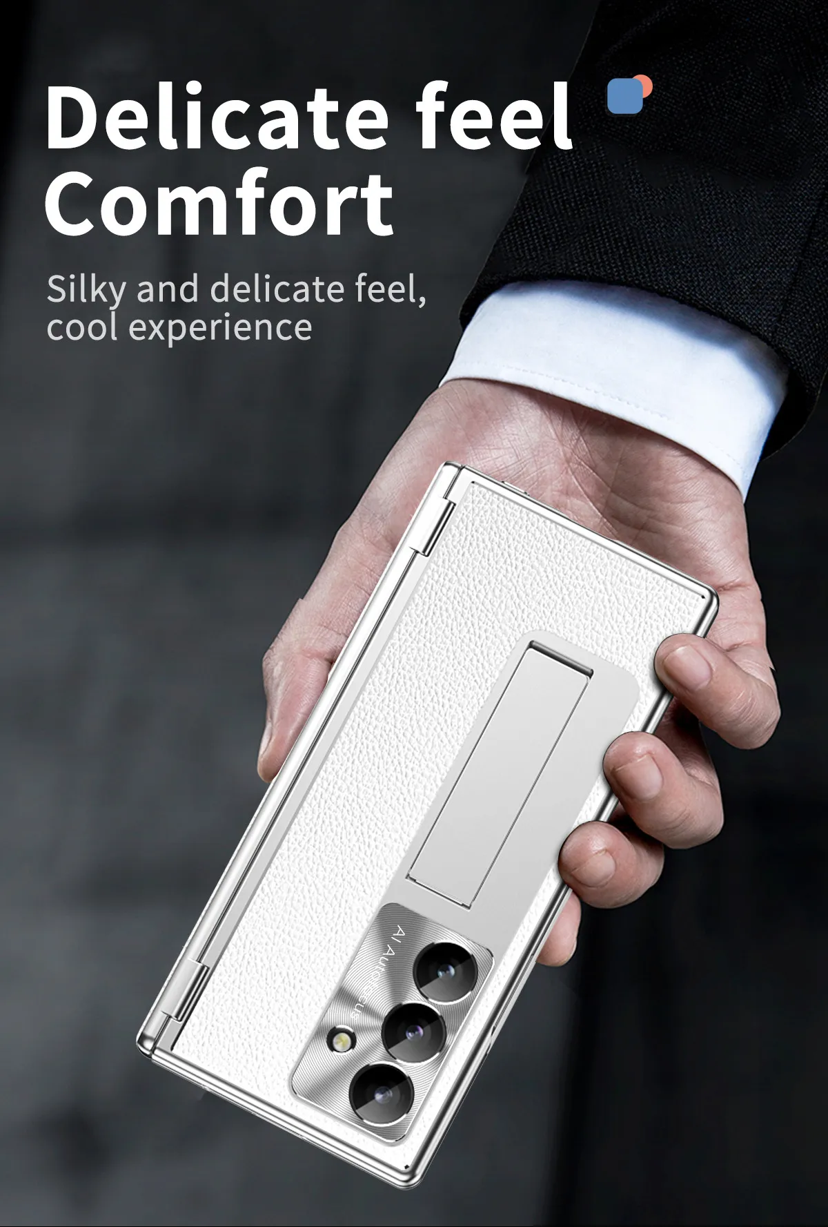 Compatible with Samsung Zfold 8 Ultra phone case, magnetic pen slot hinge, vegan leather, FOLD 8 folding shockproof protective case