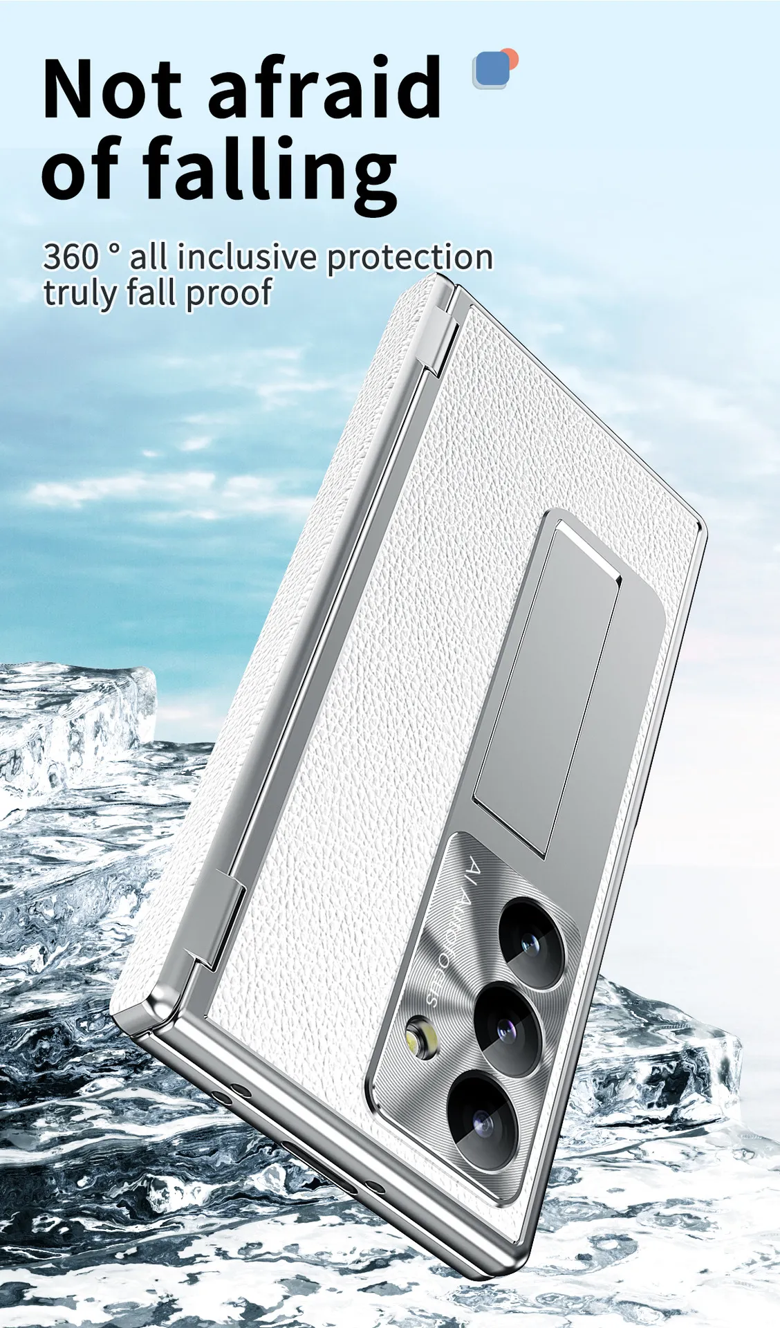 Compatible with Samsung Zfold 8 Ultra phone case, magnetic pen slot hinge, vegan leather, FOLD 8 folding shockproof protective case