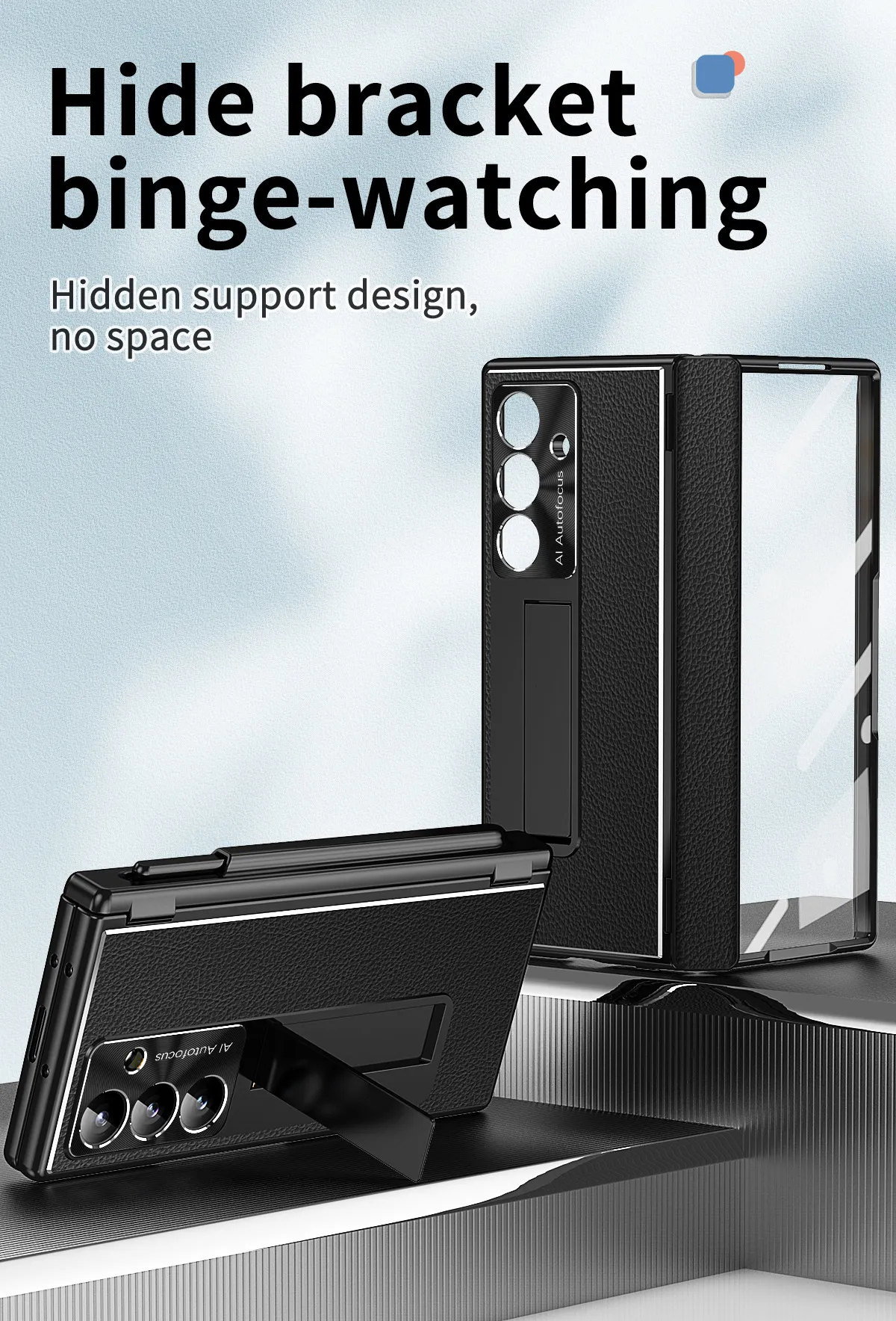 Compatible with Samsung Zfold 8 Ultra phone case, magnetic pen slot hinge, vegan leather, FOLD 8 folding shockproof protective case