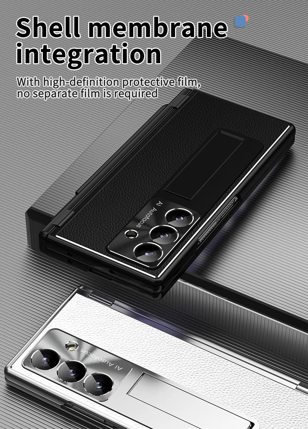 Compatible with Samsung Zfold 8 Ultra phone case, magnetic pen slot hinge, vegan leather, FOLD 8 folding shockproof protective case