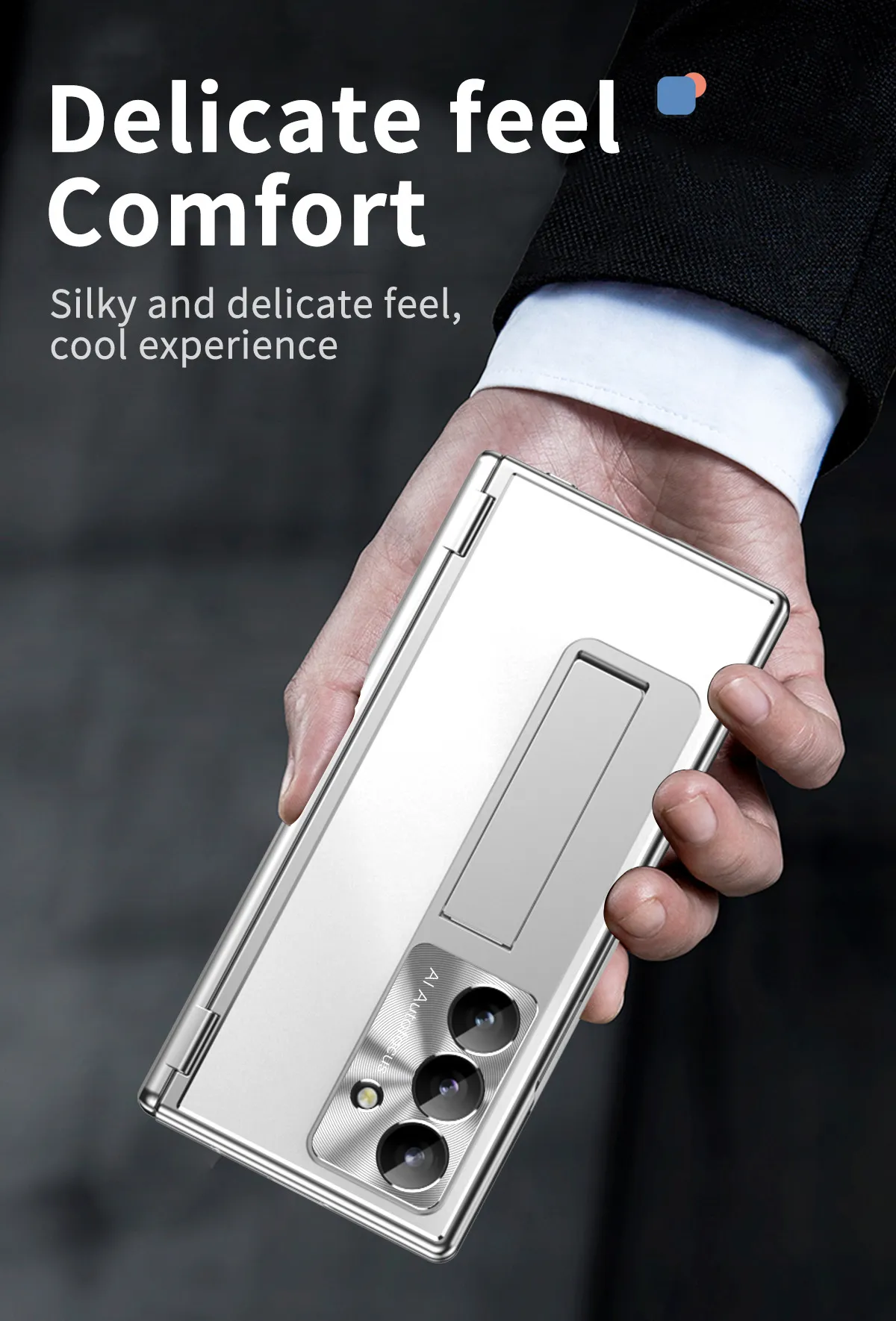Compatible with Samsung Zfold8 Ultra phone case, ZFOLD8 pen slot aluminum alloy double hinge full-coverage protective case