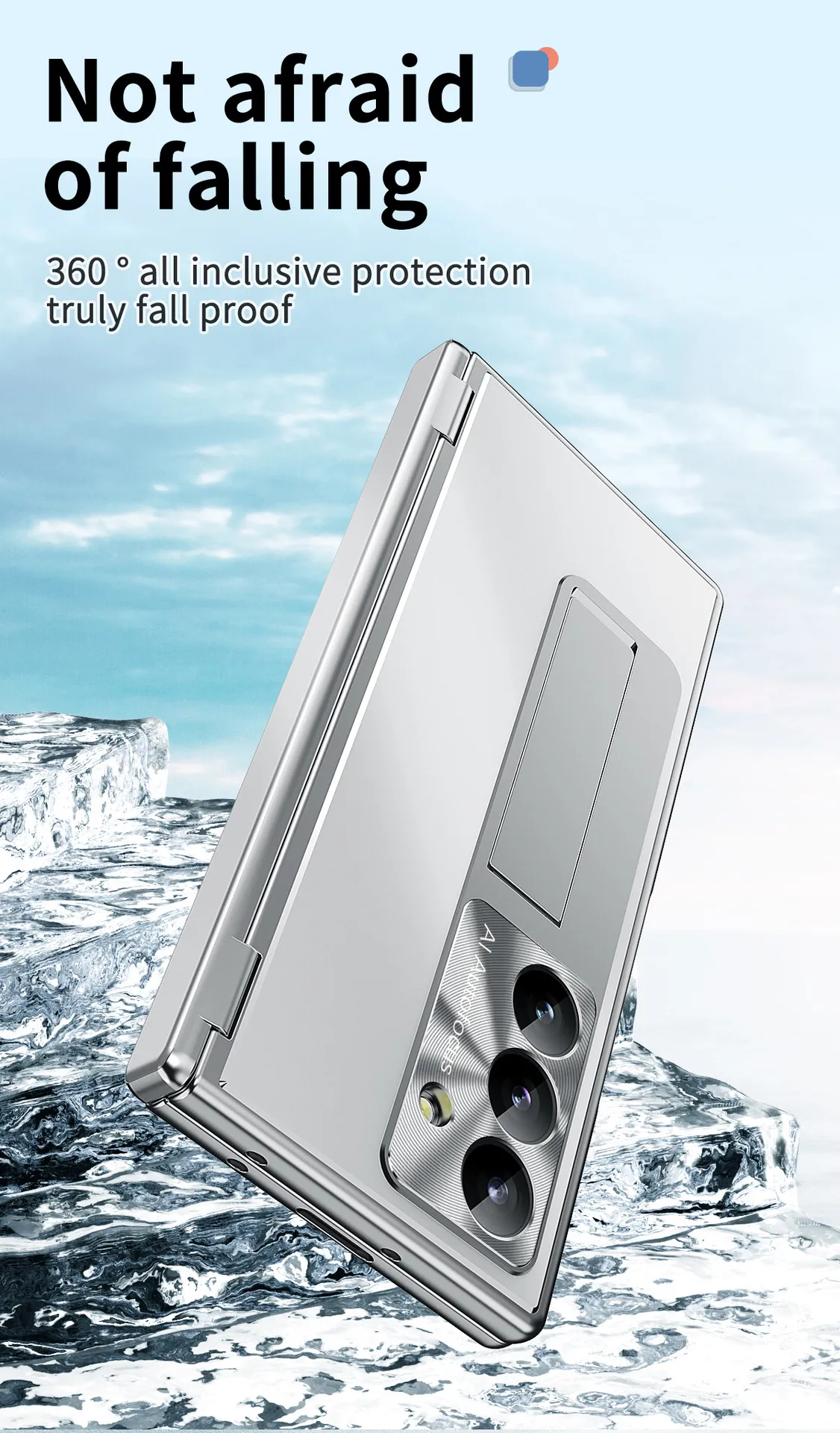 Compatible with Samsung Zfold8 Ultra phone case, ZFOLD8 pen slot aluminum alloy double hinge full-coverage protective case