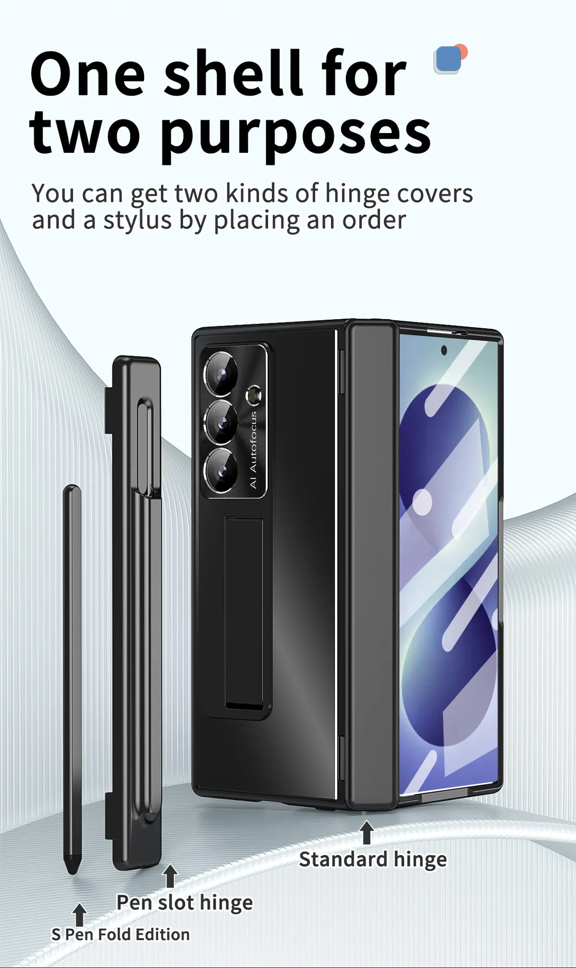 Compatible with Samsung Zfold8 Ultra phone case, ZFOLD8 pen slot aluminum alloy double hinge full-coverage protective case