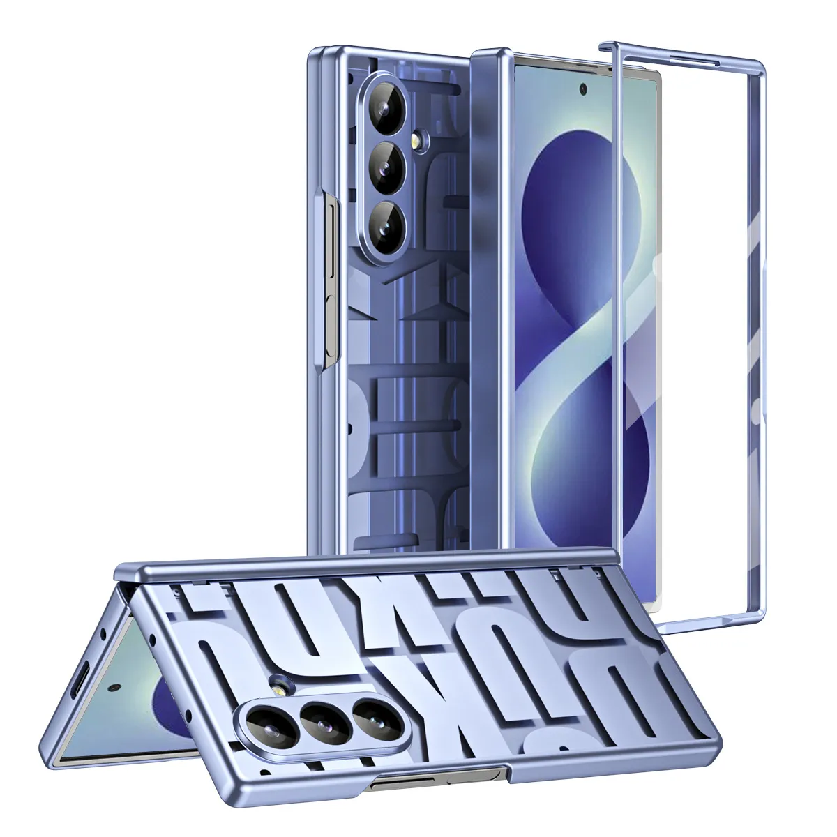 Compatible with Samsung Zfold8 Ultra phone case, FOLD8 foldable screen trendy electroplated hinge drop-proof protective case
