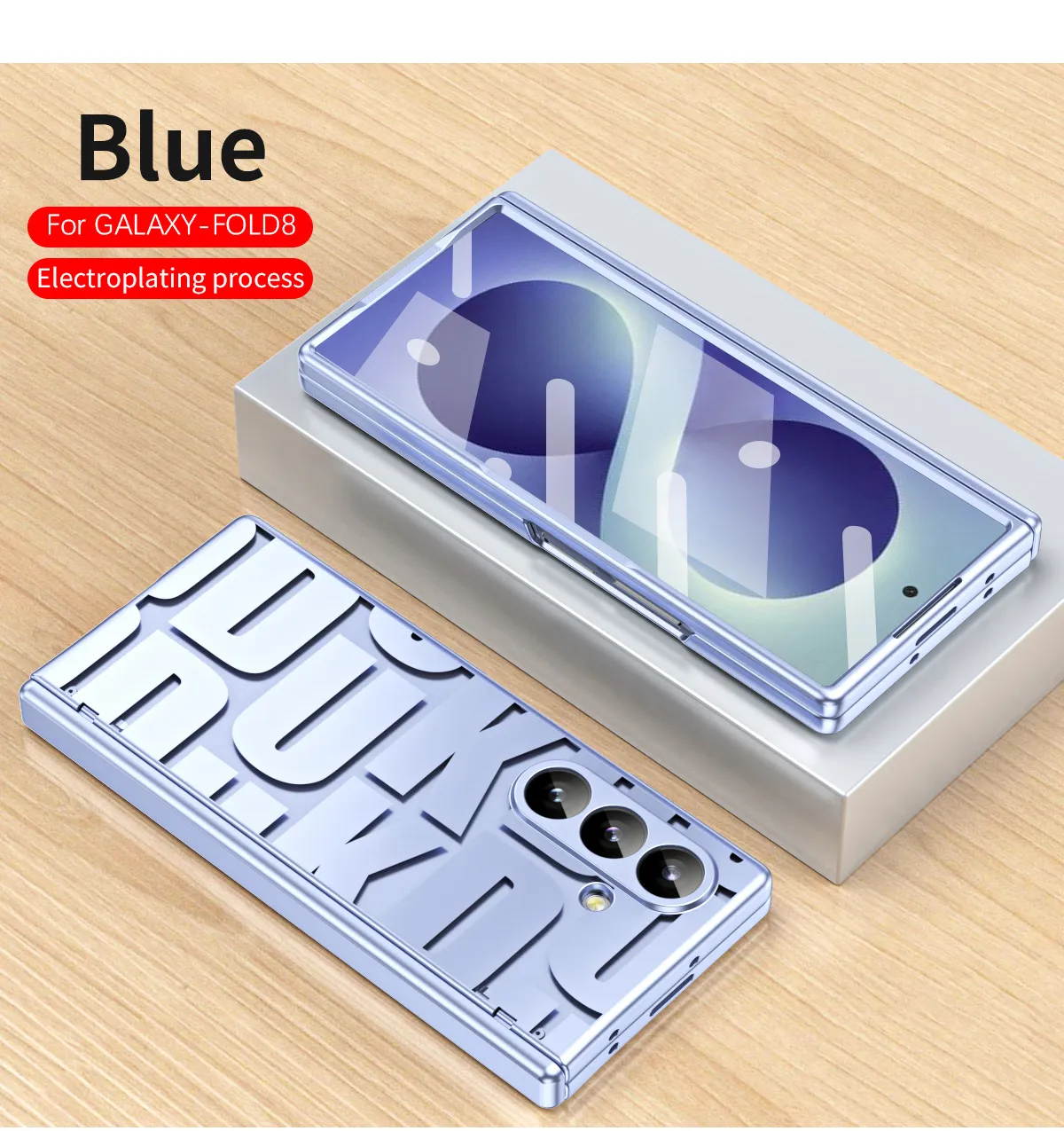 Compatible with Samsung Zfold8 Ultra phone case, FOLD8 foldable screen trendy electroplated hinge drop-proof protective case