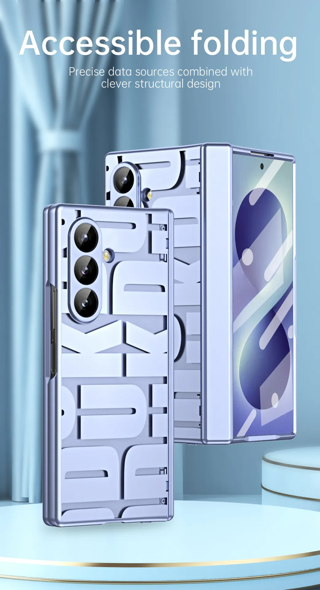 Compatible with Samsung Zfold8 Ultra phone case, FOLD8 foldable screen trendy electroplated hinge drop-proof protective case