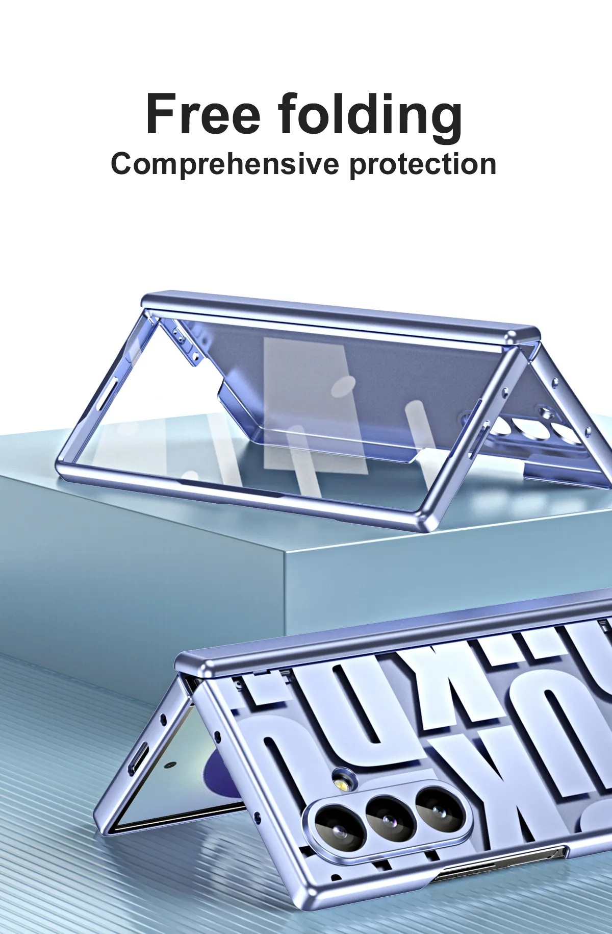 Compatible with Samsung Zfold8 Ultra phone case, FOLD8 foldable screen trendy electroplated hinge drop-proof protective case
