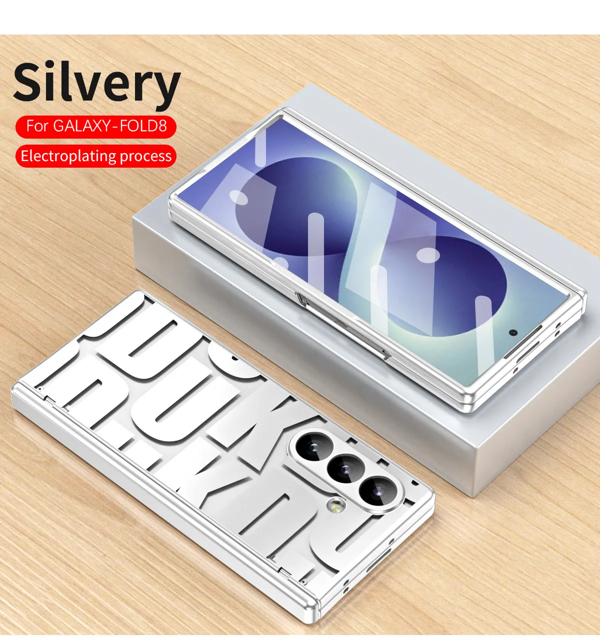 Compatible with Samsung Zfold8 Ultra phone case, FOLD8 foldable screen trendy electroplated hinge drop-proof protective case