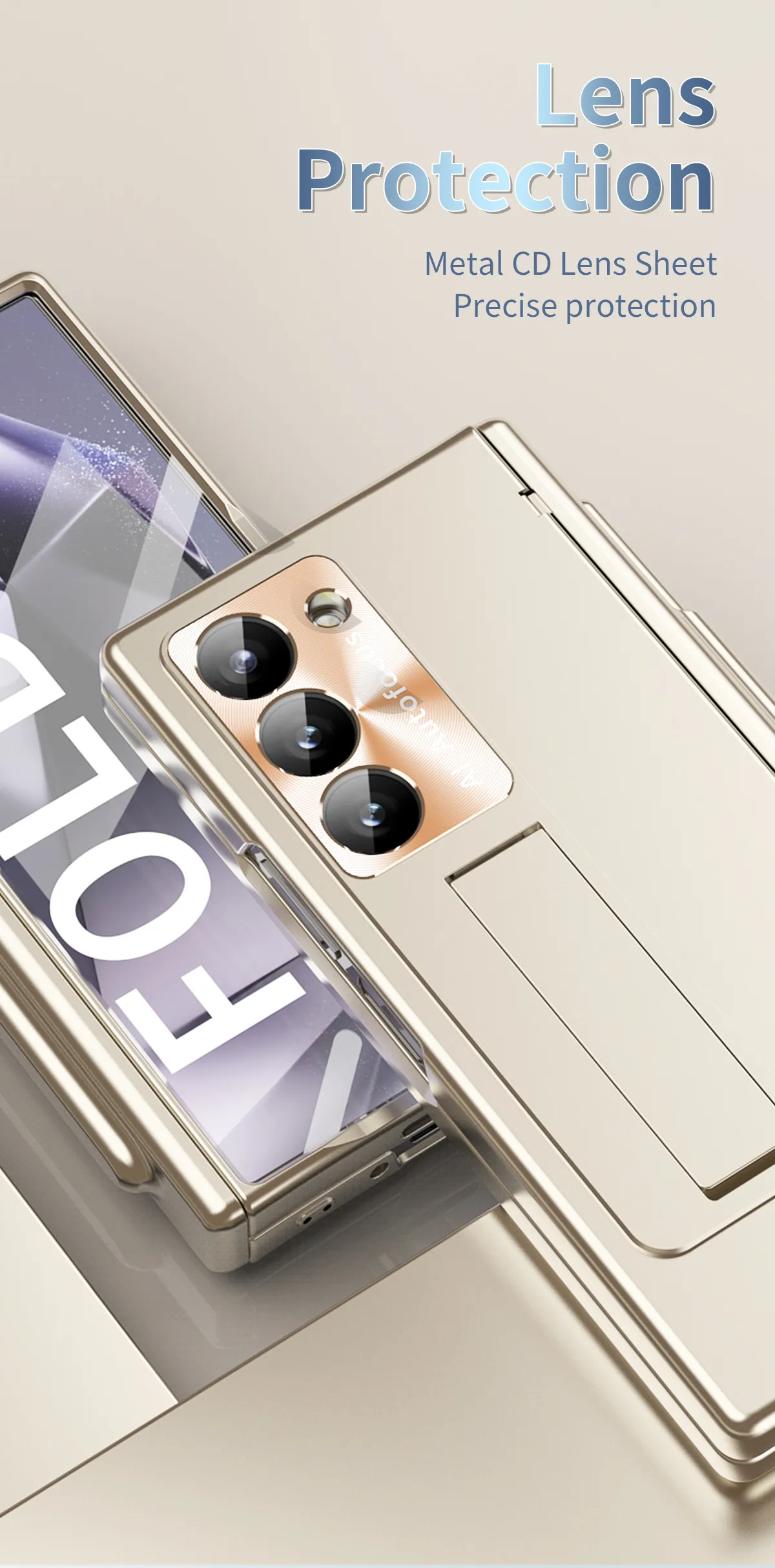 Samsung ZFold 6 phone case, FOLD6 magnetic hinge, folding, full-coverage protection, electroplated lens film, leather case.