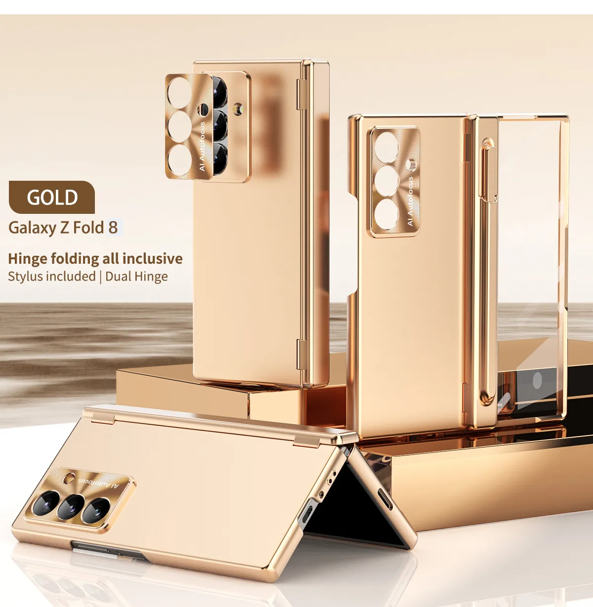 Samsung ZFold 8 Ultra phone case with magnetic hinge, folding protective case, pen slot, full coverage, drop protection.