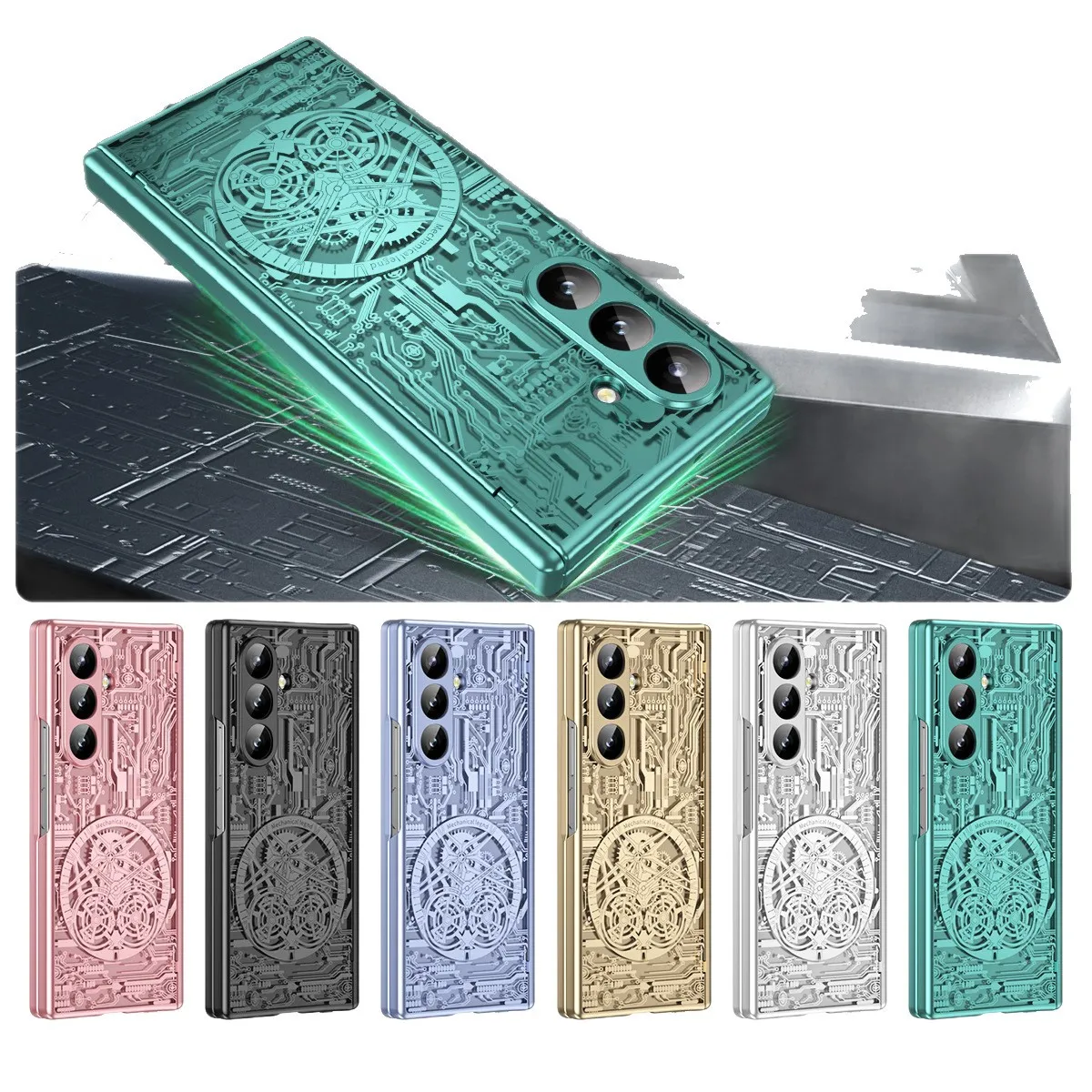 Compatible with Samsung Zfold8 Ultra phone case, FOLD8 foldable screen electroplated mechanical legendary full-coverage protective case