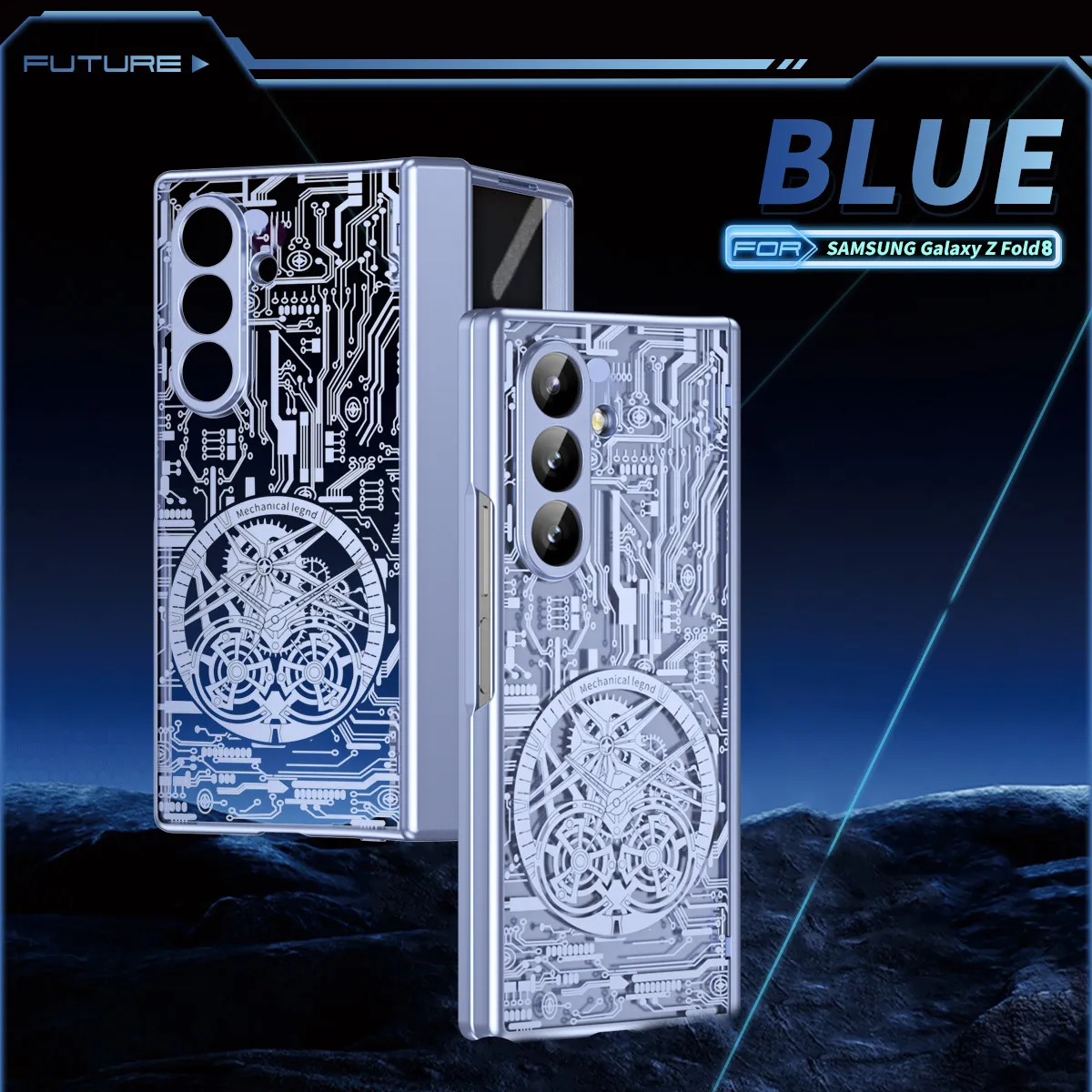 Compatible with Samsung Zfold8 Ultra phone case, FOLD8 foldable screen electroplated mechanical legendary full-coverage protective case